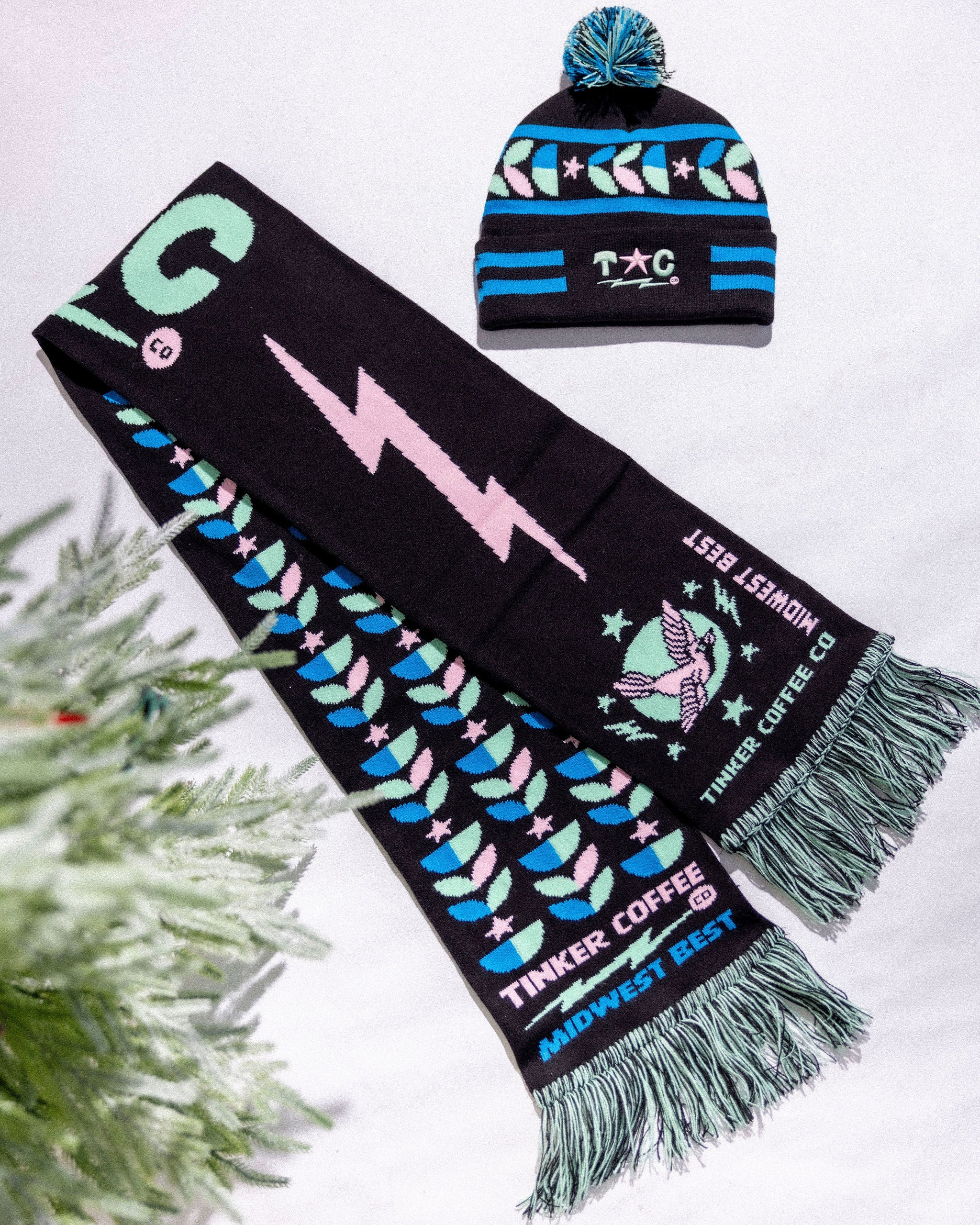 TC Starbolt Pom Beanie – Tinker Coffee Co.